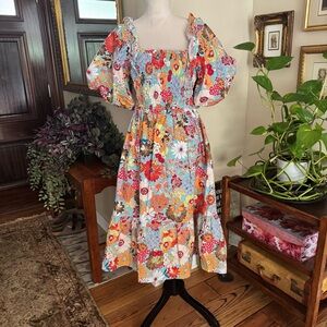 NWT Baltic Born Floral Puff Sleeve Dress